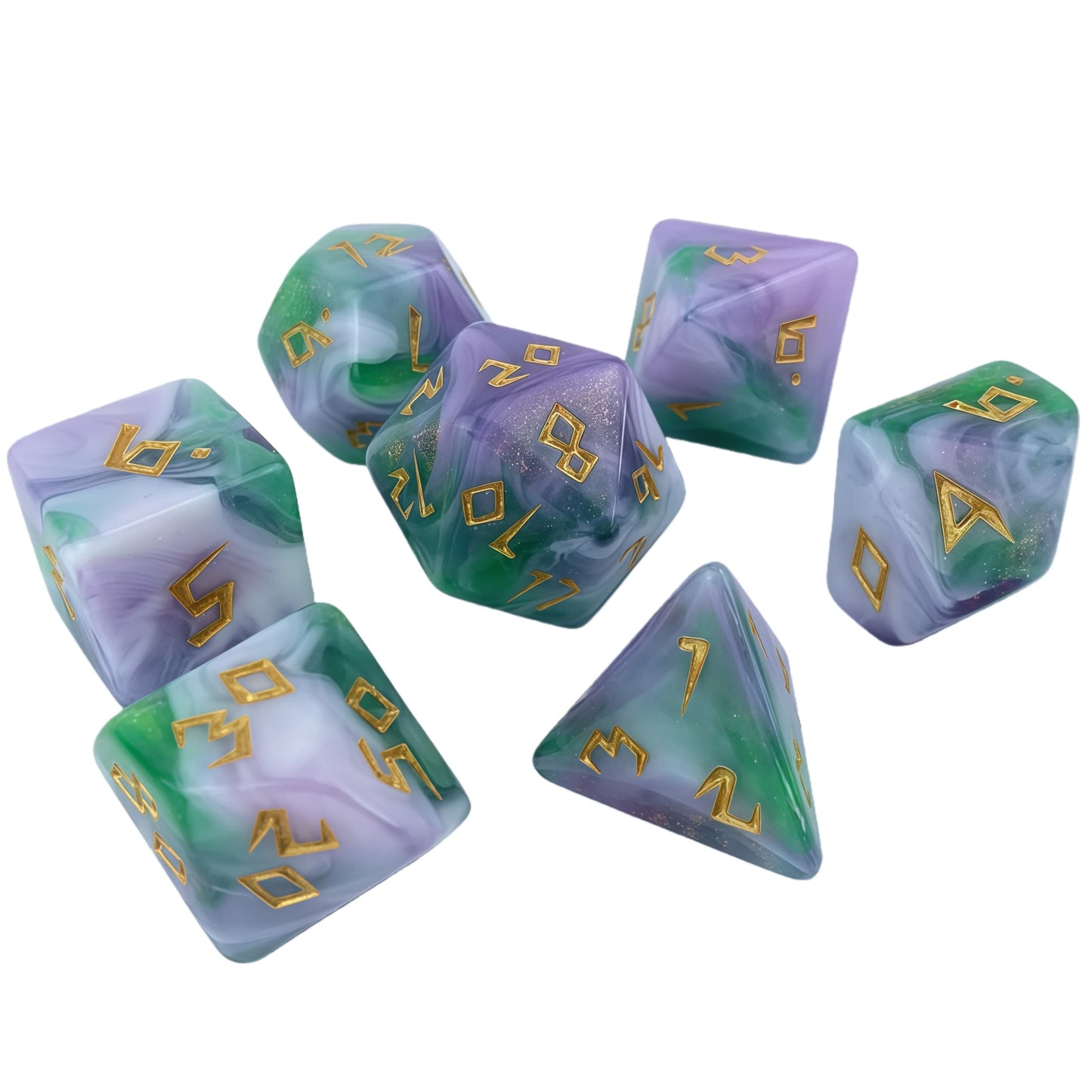 Acrylic Dice ‌Three-Color Iridescent Polyhedron DnD D&D Dice Set