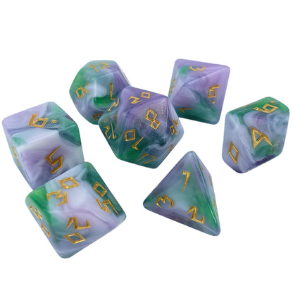Acrylic Dice ‌Three-Color Iridescent Polyhedron DnD D&D Dice Set
