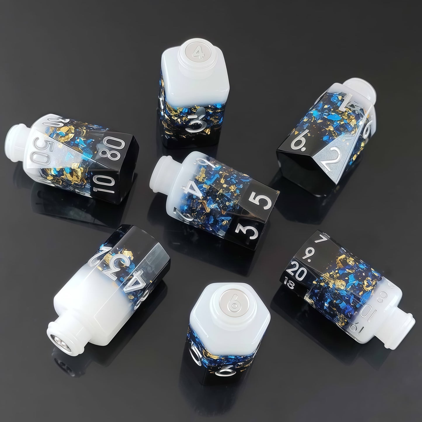 Resin Dice ‌Irregular Potion Bottle DnD D&D Dice Set