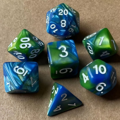 Acrylic Dice ‌Duo-Tone Polyhedral DnD D&D Dice Set