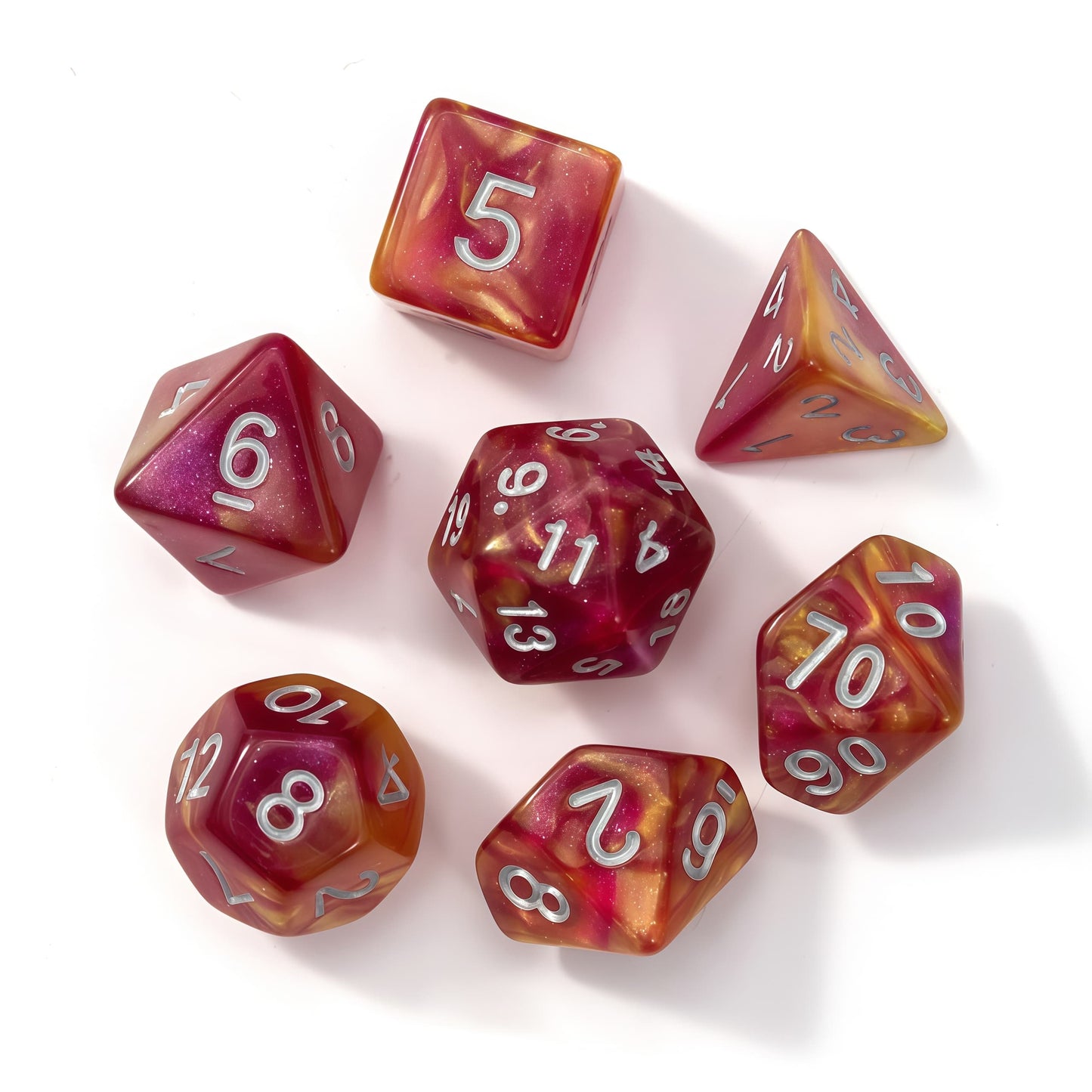Acrylic Dice Galaxy Duo-Tone Polyhedral DnD D&D Dice Set
