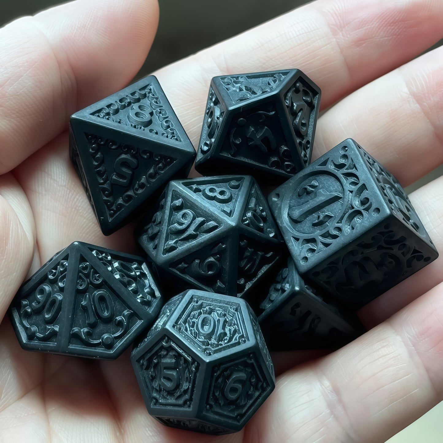 Acrylic Dice Retro Openwork Polyhedral DnD D&D Dice Set