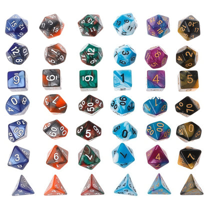 Acrylic Dice ‌Duo-Tone Polyhedral DnD D&D Dice Set