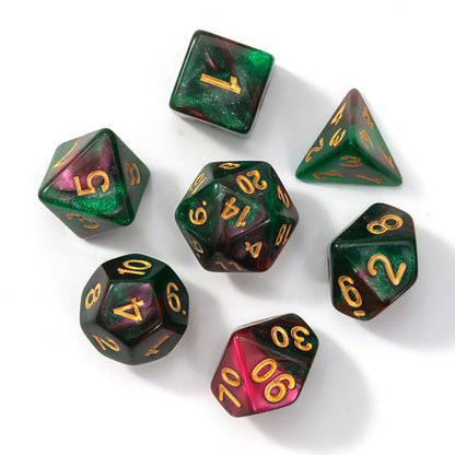 Acrylic Dice Galaxy Duo-Tone Polyhedral DnD D&D Dice Set
