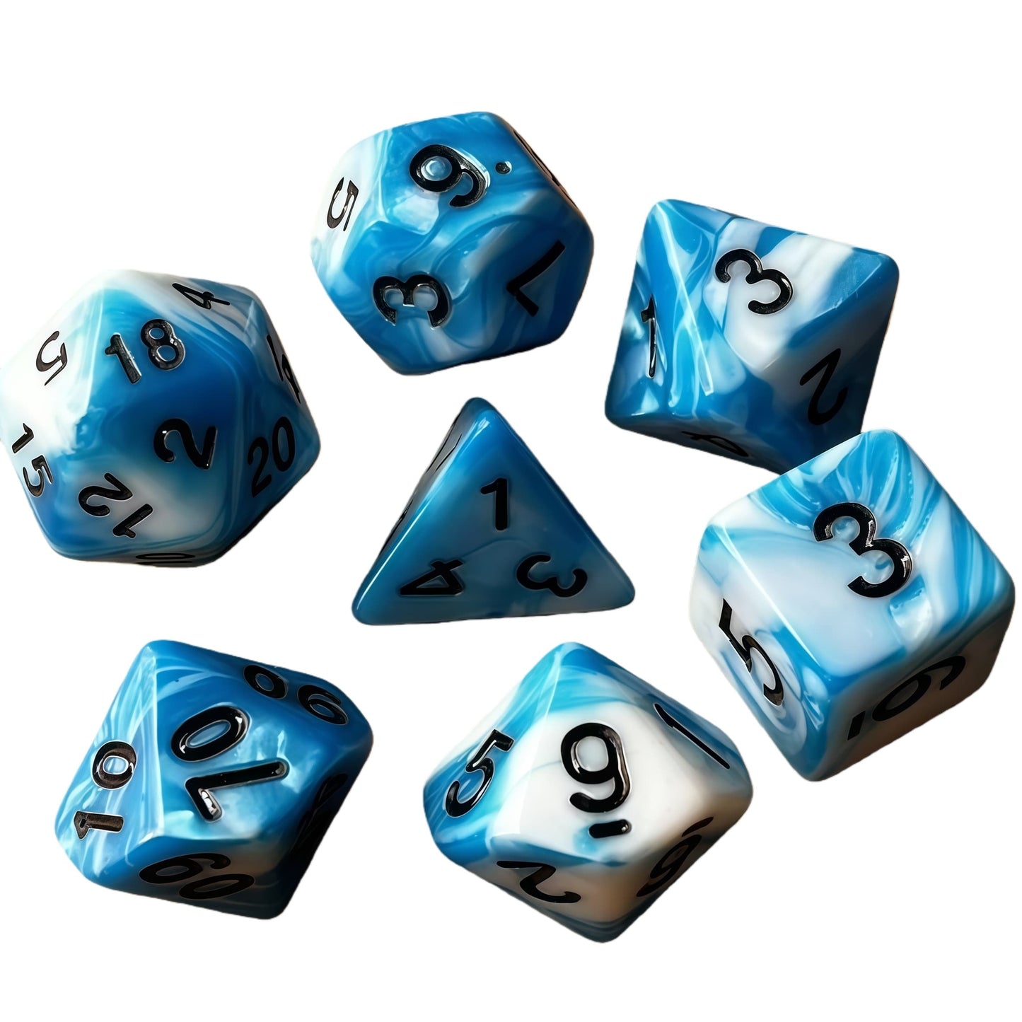 Acrylic Dice ‌Duo-Tone Polyhedral DnD D&D Dice Set