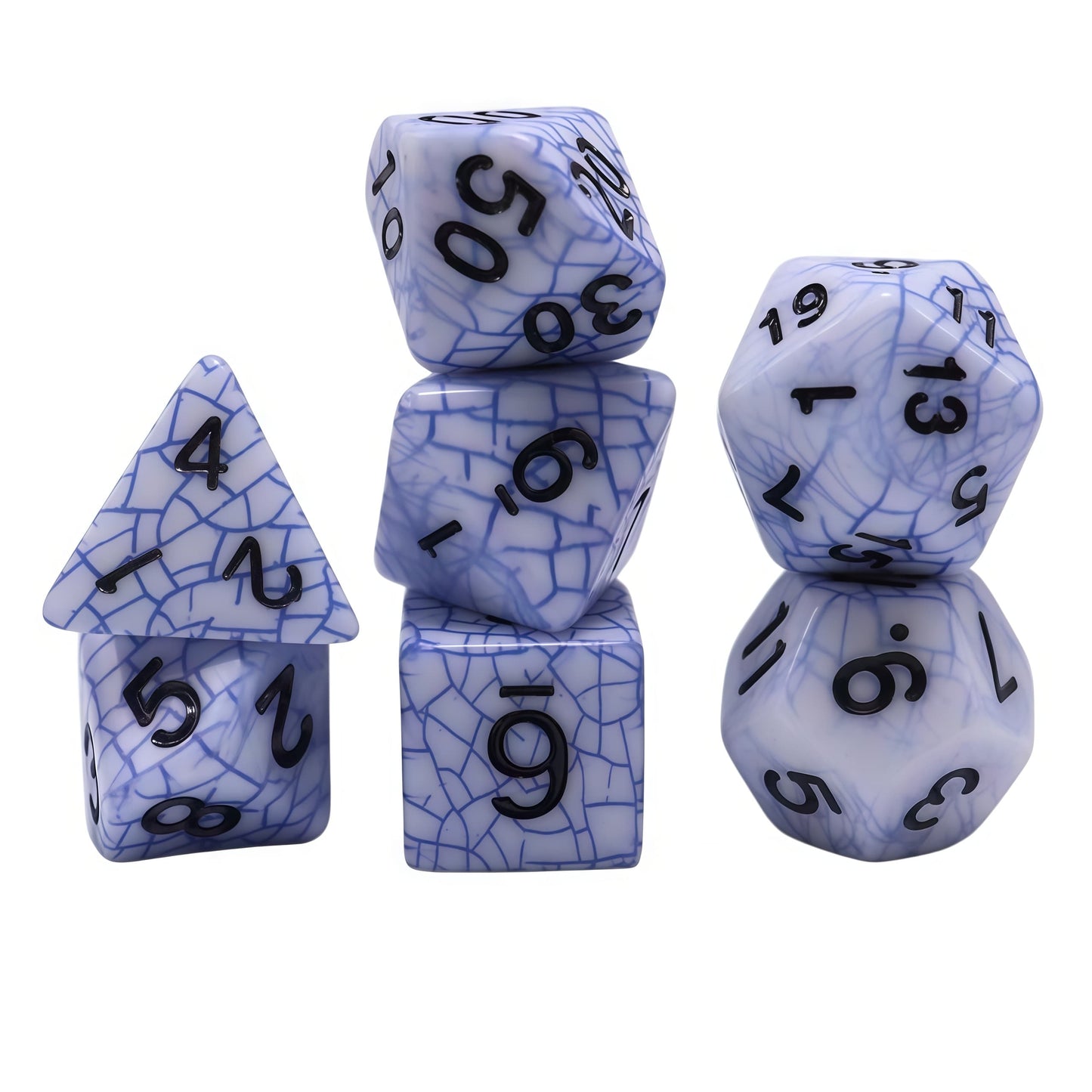 Acrylic Dice Webbed Polyhedral DnD D&D Dice Set