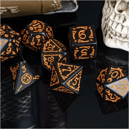 Acrylic Dice Polyhedral Halloween-Themed DnD D&D Dice Set