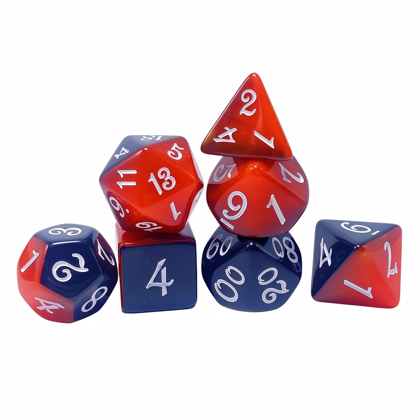 Acrylic Dice Duo-Tone Layered Polyhedral DnD D&D Dice Set