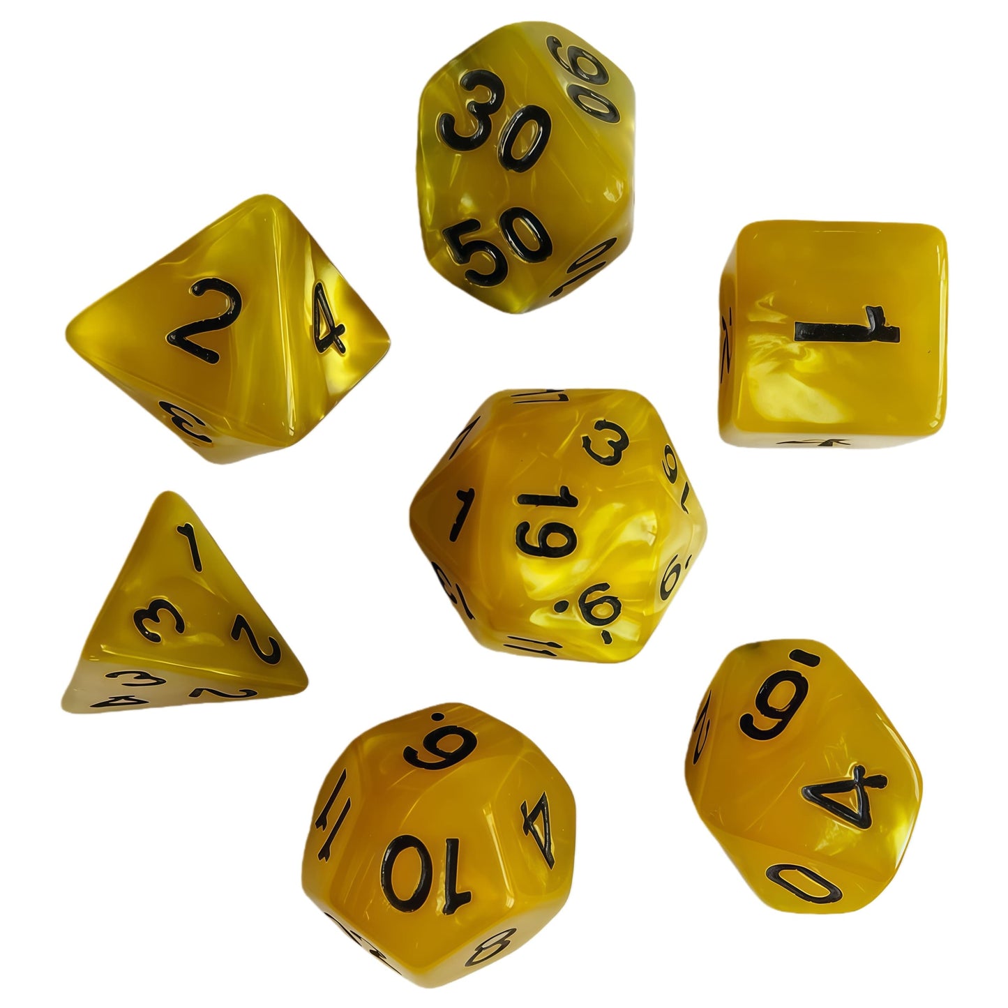 Acrylic Dice Matte Pearl Economy Polyhedral DnD D&D Dice Set