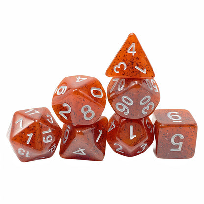 ‌Acrylic Dice Speckled Polyhedral DnD D&D Dice Set