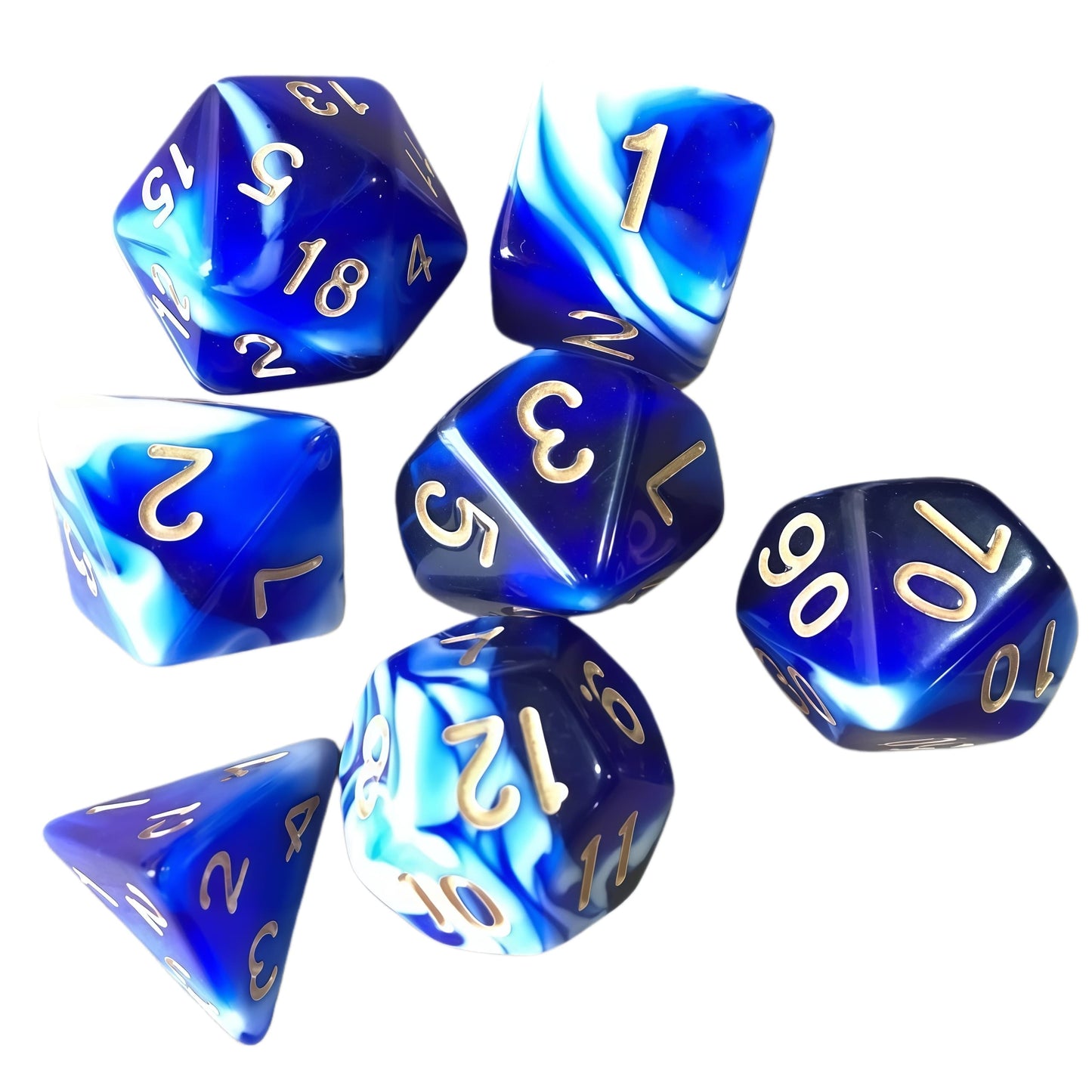 Acrylic Dice ‌New Duo-Tone Polyhedral DnD D&D Dice Set