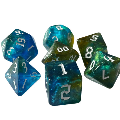 Acrylic Dice ‌New Duo-Shift Chameleon Polyhedral DnD D&D Dice Set