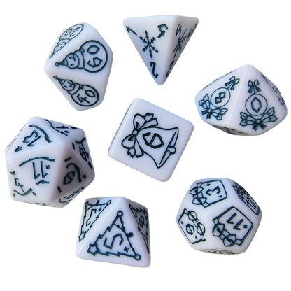 Acrylic Dice ‌‌Christmas Mother-of-Pearl Marbled Polyhedral DnD D&D Dice Set