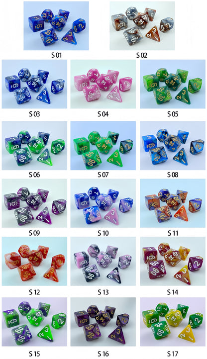 Acrylic Dice ‌Bi-color Polyhedral Dice‌ DnD D&D Dice Set