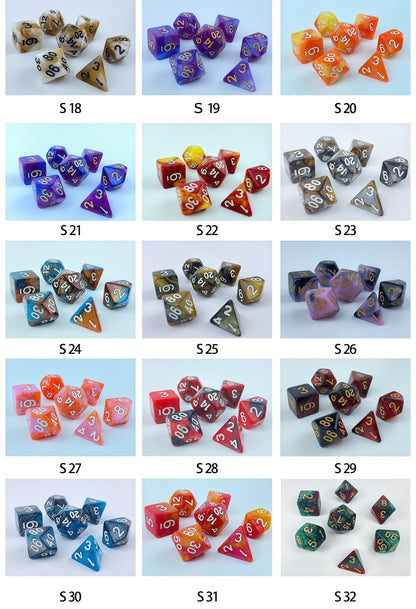 Acrylic Dice ‌Bi-color Polyhedral Dice‌ DnD D&D Dice Set