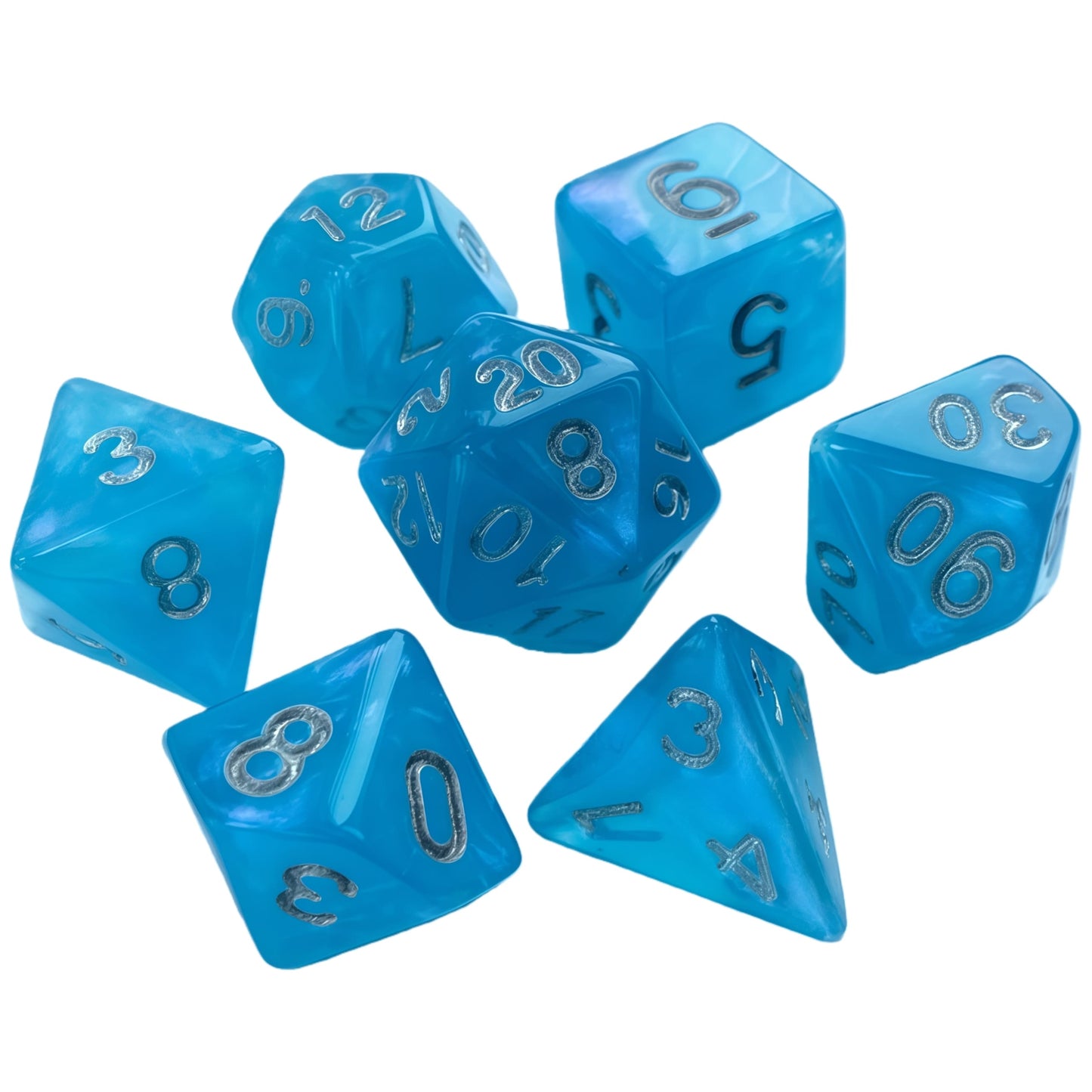 Acrylic Dice ‌Monochrome Vibrant Polyhedral Dice DnD D&D Dice Set