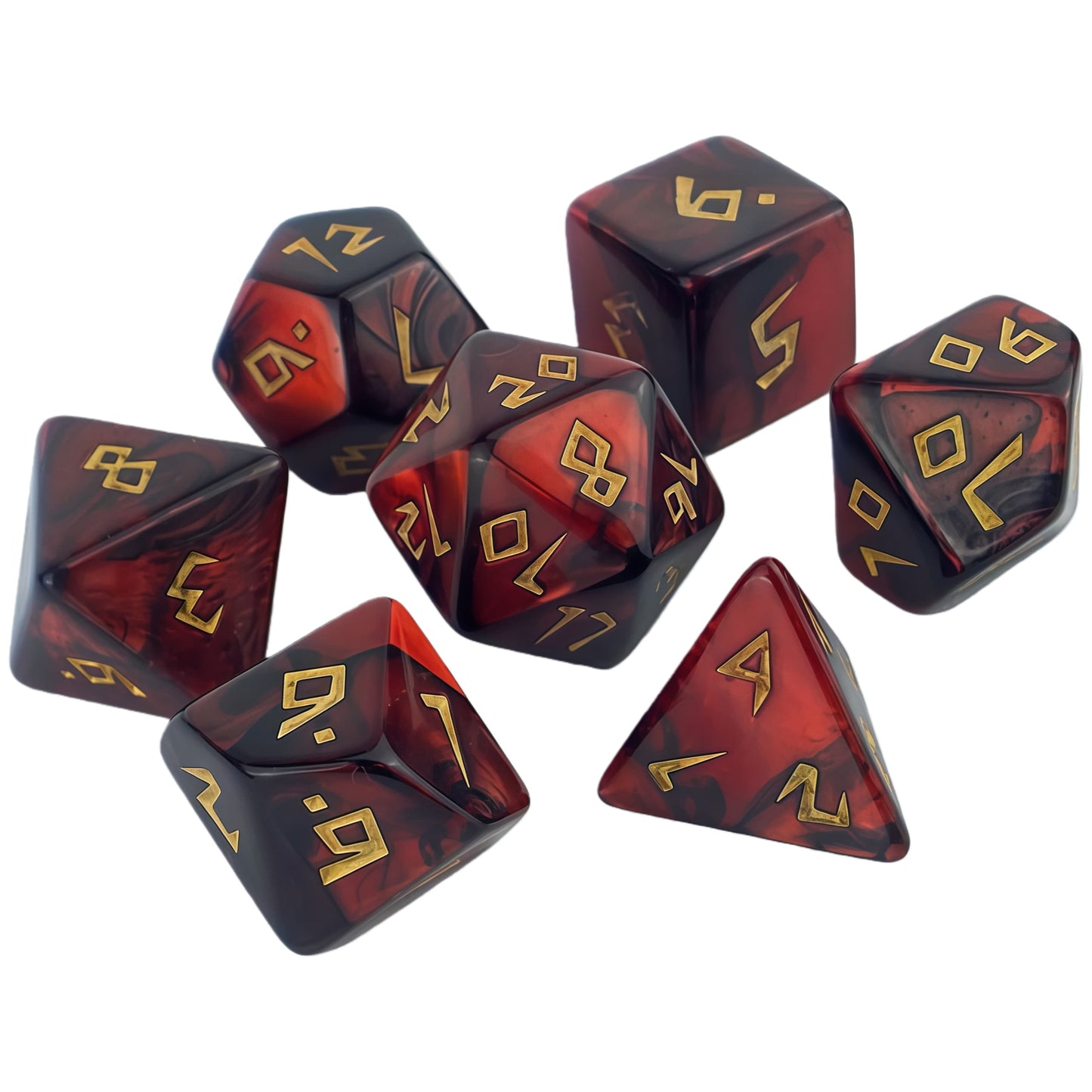 Acrylic Dice Two-Tone Polyhedral DnD D&D Dice Set