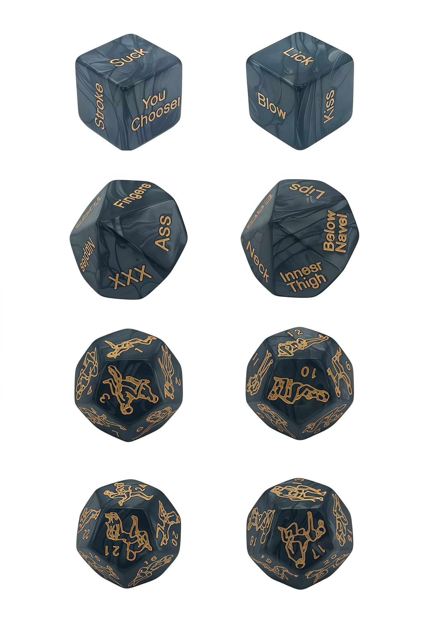 Acrylic Dice‌ Emotional Connection Polyhedron with Pearl Pattern DnD D&D Dice Set