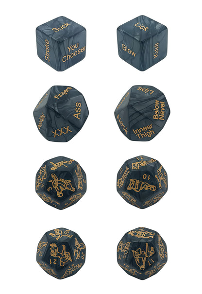 Acrylic Dice‌ Emotional Connection Polyhedron with Pearl Pattern DnD D&D Dice Set