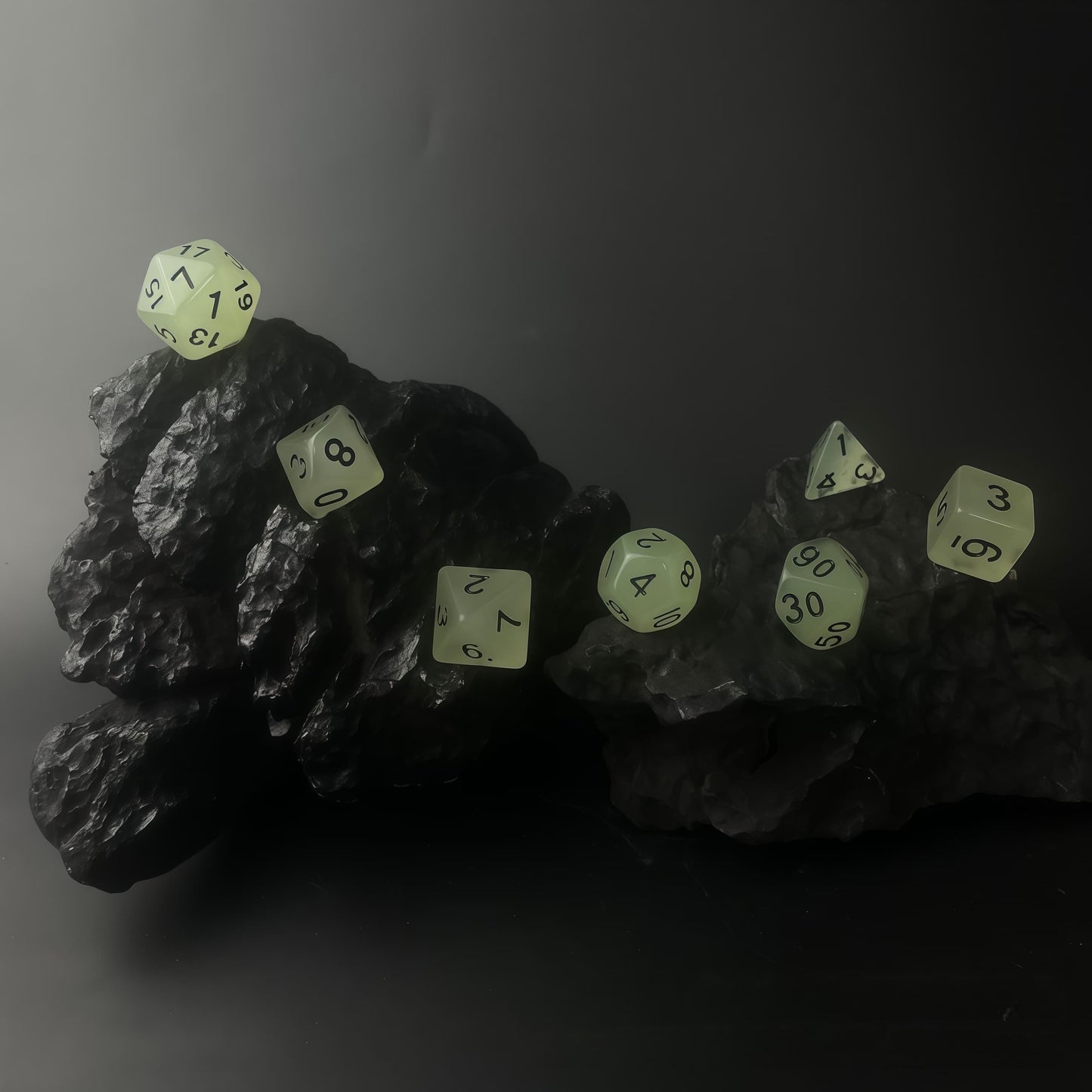 Acrylic Dice‌ Glow-in-the-Dark Polyhedral DnD D&D Dice Set