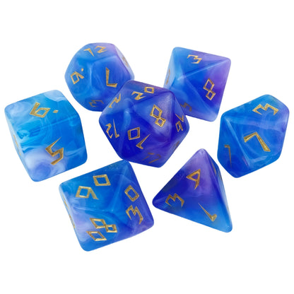 Acrylic Dice ‌Three-Color Iridescent Polyhedron DnD D&D Dice Set