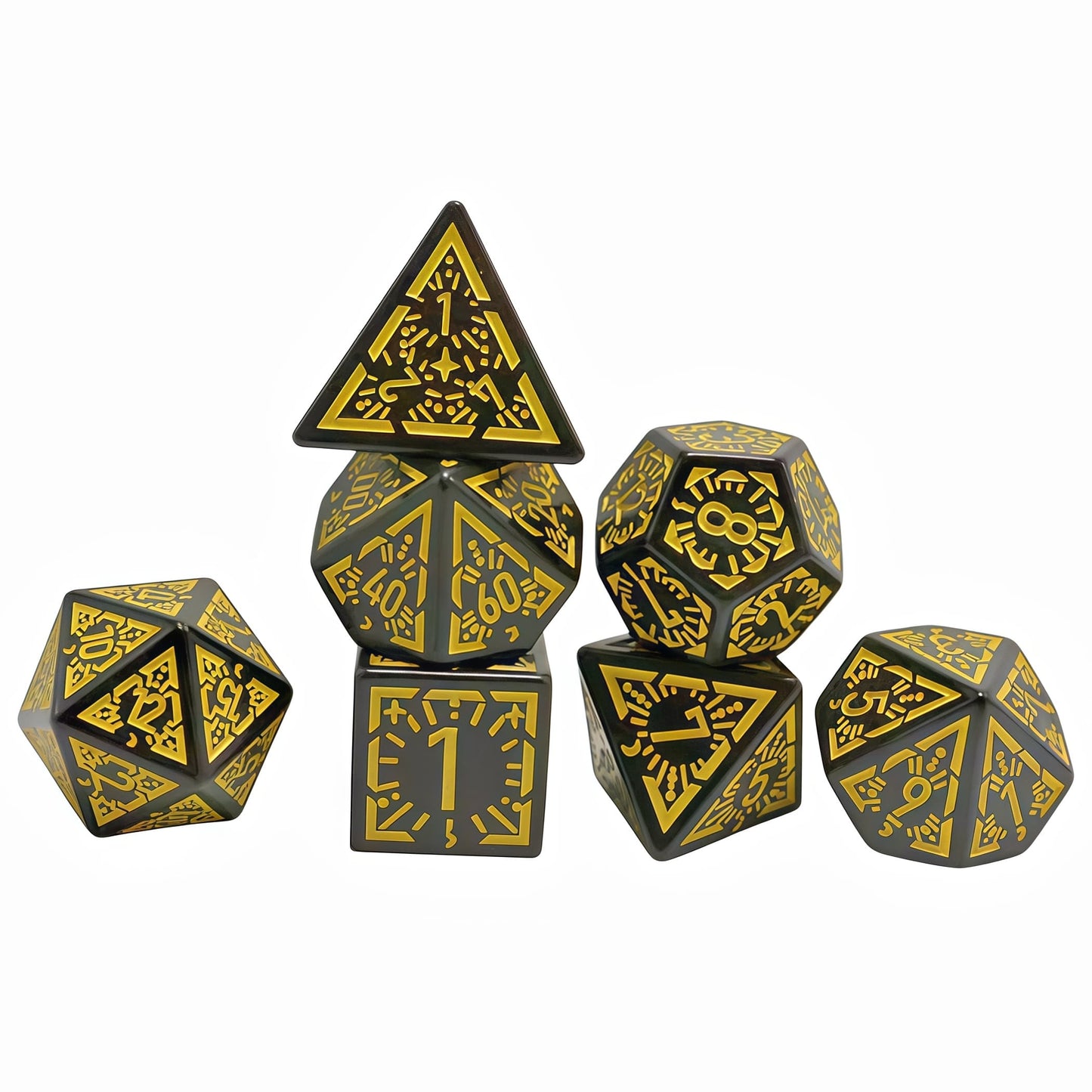 Acrylic Dice ‌Antique Openwork Colorful Polyhedral  DnD D&D Dice Set