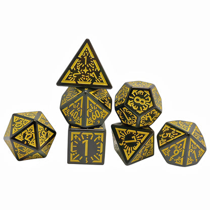 Acrylic Dice ‌Antique Openwork Colorful Polyhedral  DnD D&D Dice Set