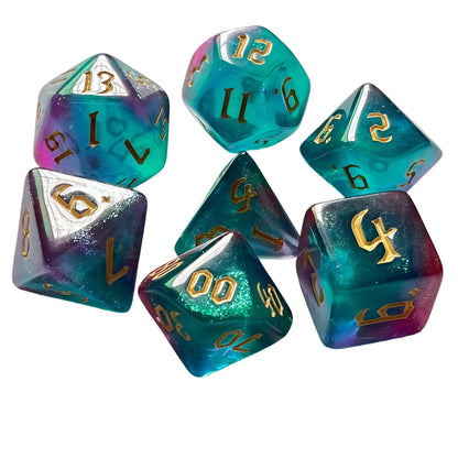 Acrylic Dice‌ New Duo-Shift Chameleon Polyhedral DnD D&D Dice Set