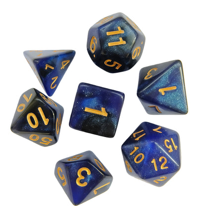 Acrylic Dice Galaxy Duo-Tone Polyhedral DnD D&D Dice Set
