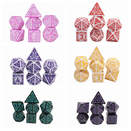 Acrylic Dice ‌Antique Openwork Colorful Polyhedral  DnD D&D Dice Set