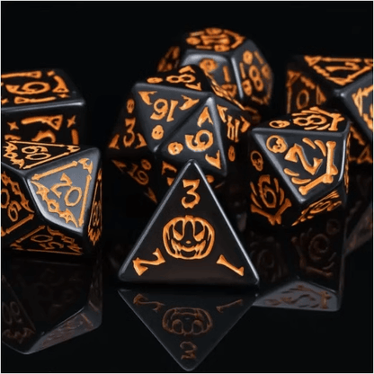 Acrylic Dice Polyhedral Halloween-Themed DnD D&D Dice Set