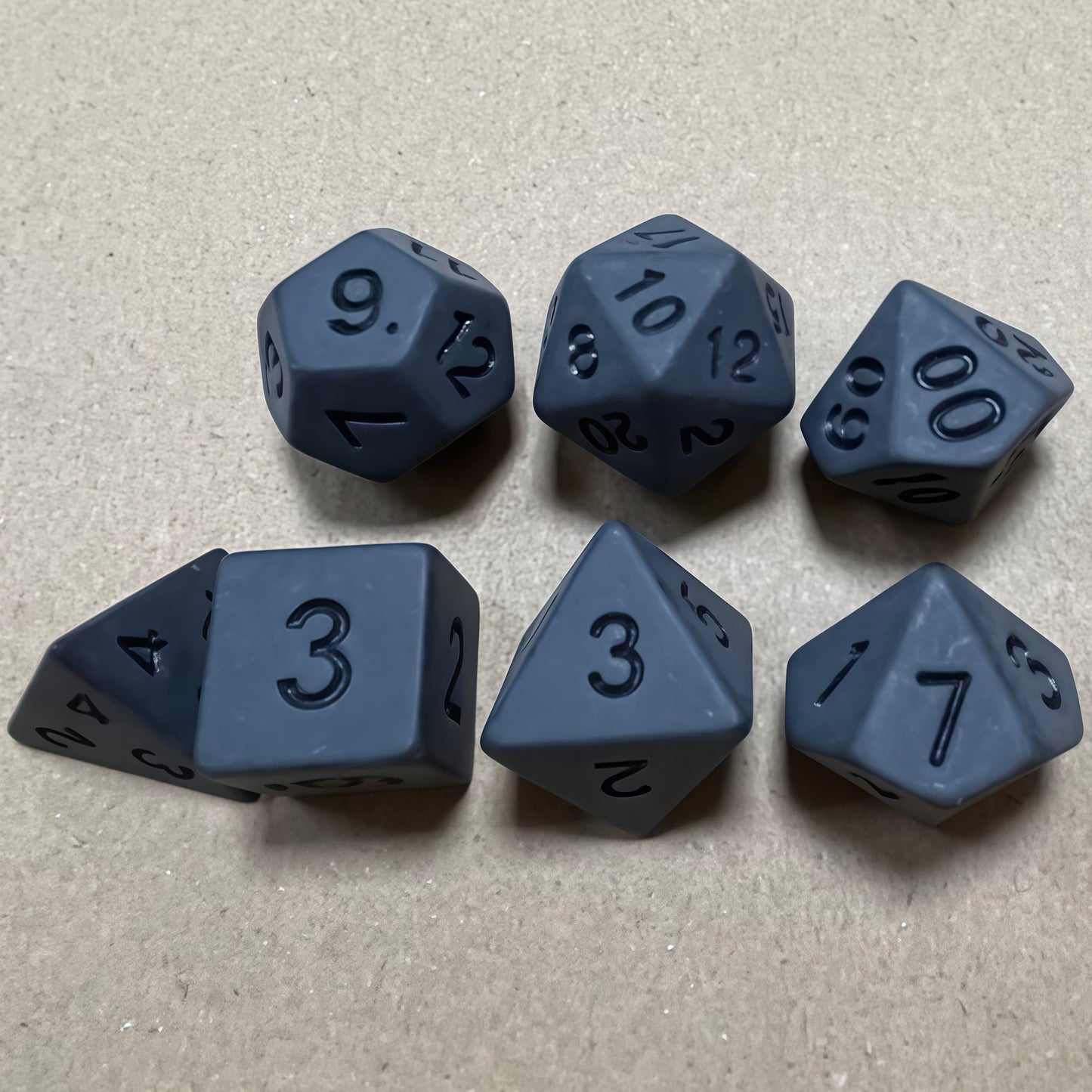 Acrylic Dice Solid Black Uninked Polyhedral Acrylic Dice