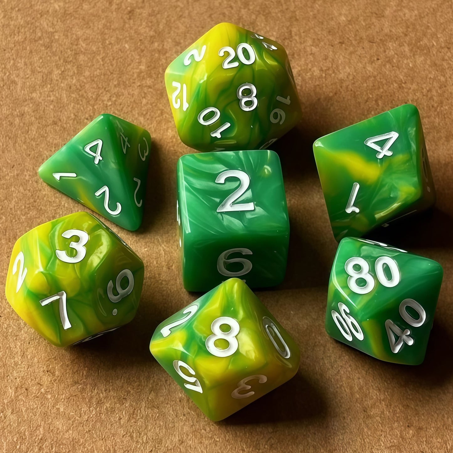 Acrylic Dice ‌Duo-Tone Polyhedral DnD D&D Dice Set