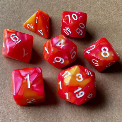 Acrylic Dice ‌Duo-Tone Polyhedral DnD D&D Dice Set