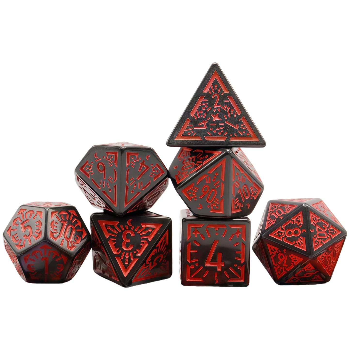 Acrylic Dice ‌Antique Openwork Colorful Polyhedral  DnD D&D Dice Set