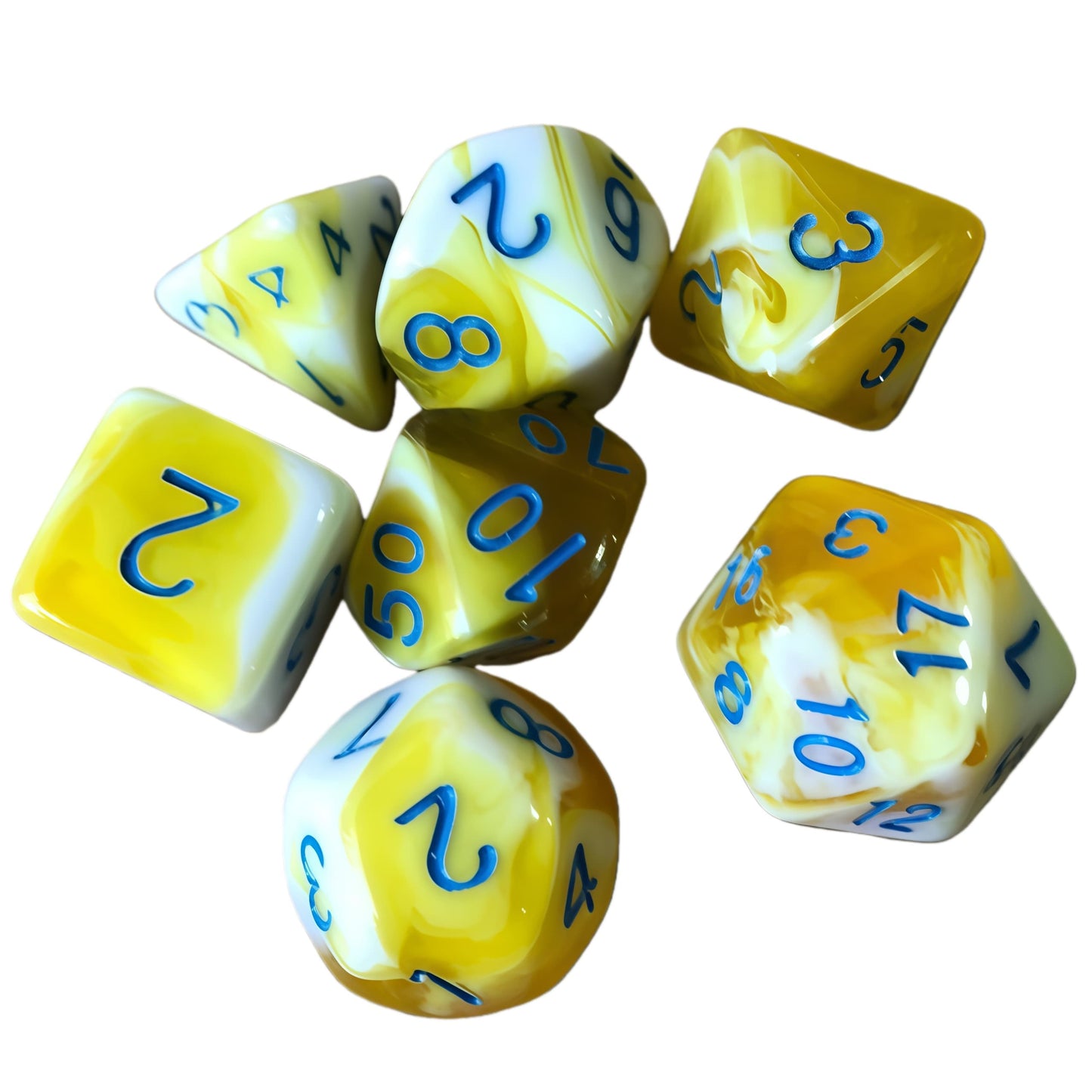 Acrylic Dice ‌New Duo-Tone Polyhedral DnD D&D Dice Set