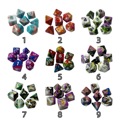 Acrylic Dice ‌New Quad-Tone Polyhedral DnD D&D Dice Set