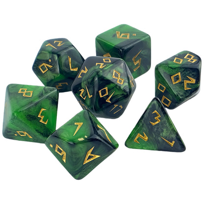 Acrylic Dice Two-Tone Polyhedral DnD D&D Dice Set