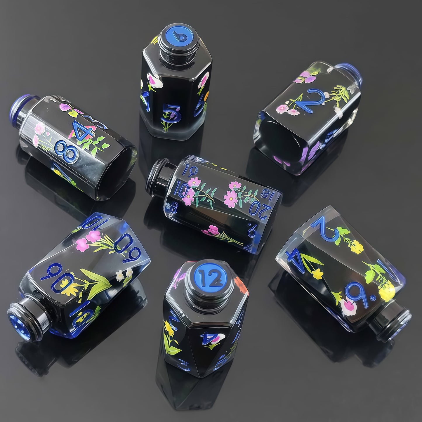 Resin Dice ‌Irregular Potion Bottle DnD D&D Dice Set