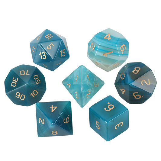 Natural Blue Agate D&D Dice