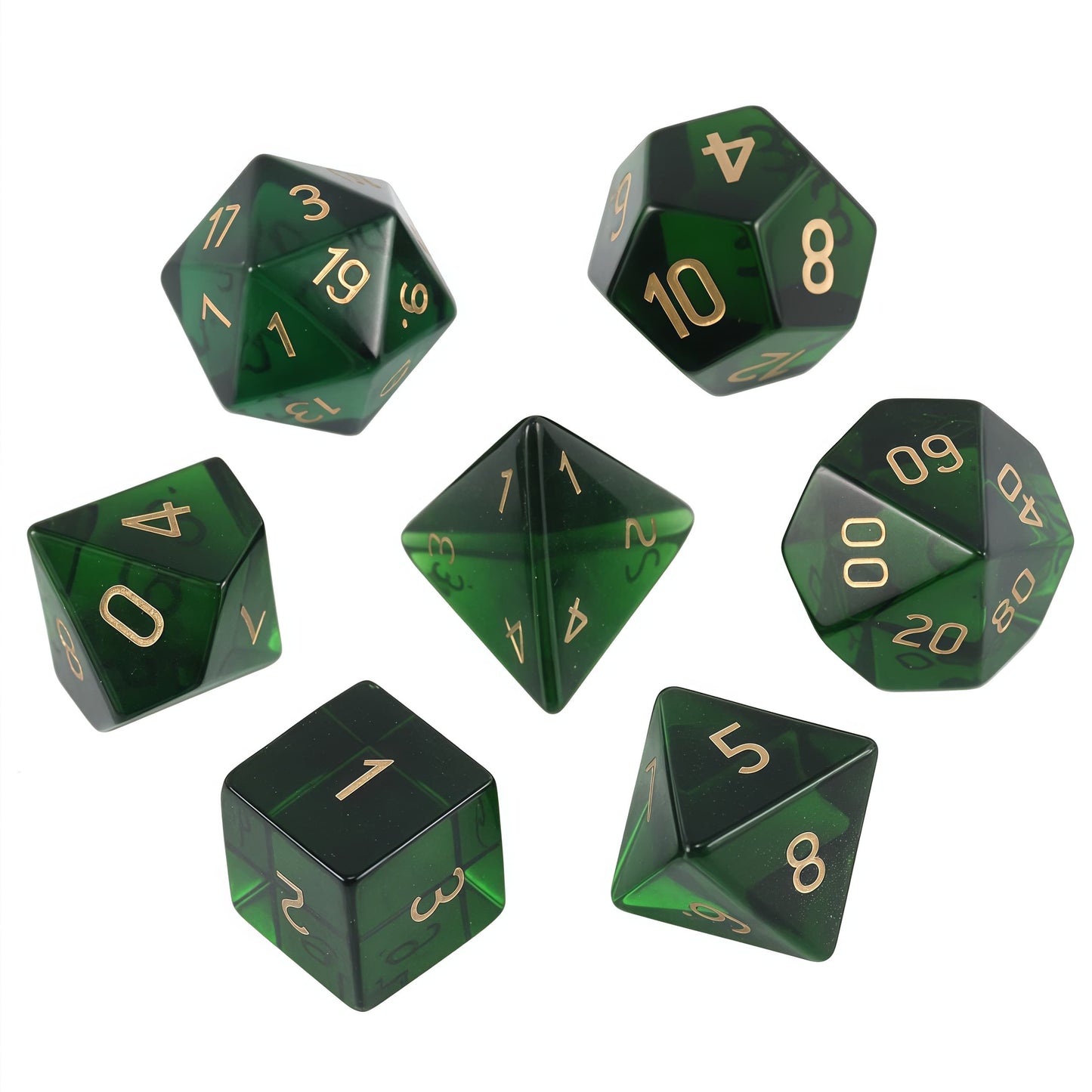 K9 Green Glass D&D Dice