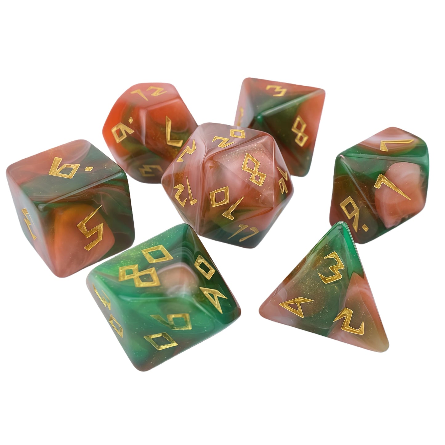 Acrylic Dice ‌Three-Color Iridescent Polyhedron DnD D&D Dice Set
