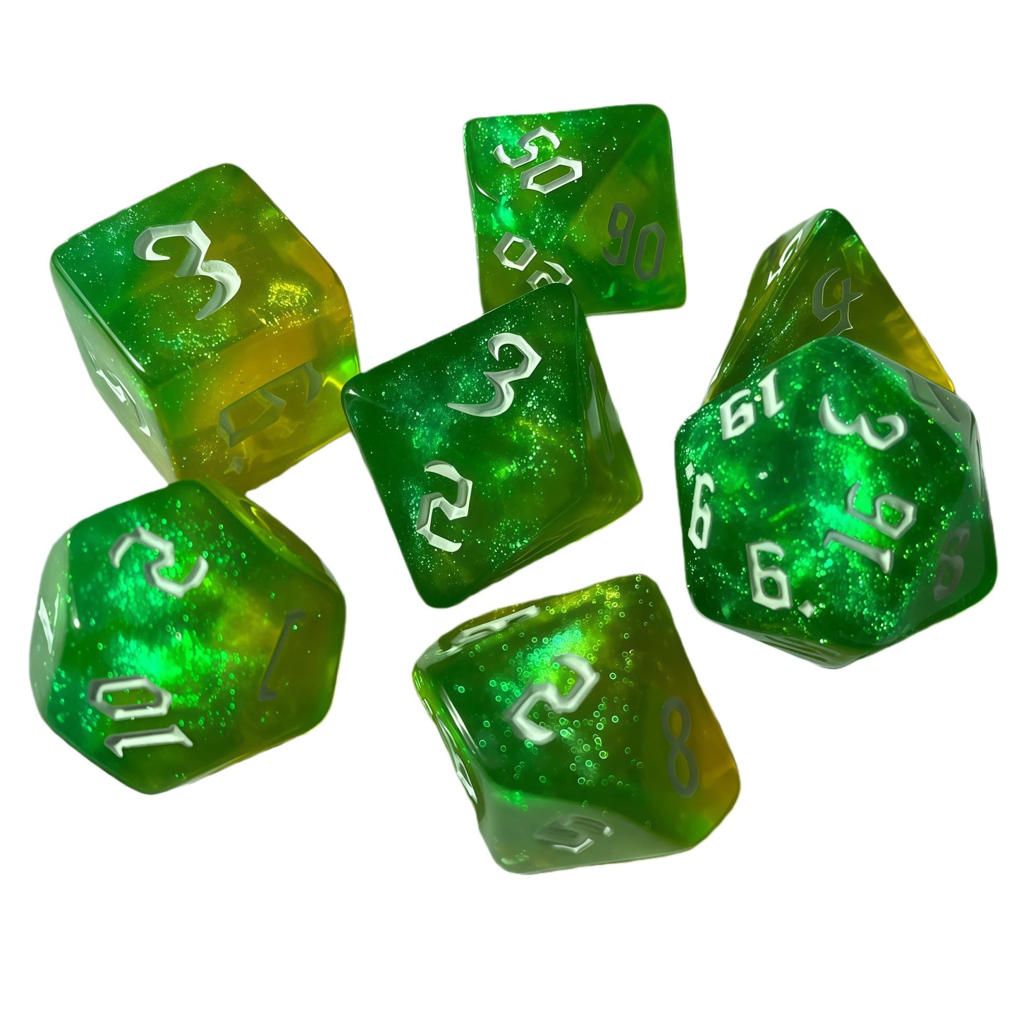 Acrylic Dice ‌New Duo-Shift Chameleon Polyhedral DnD D&D Dice Set