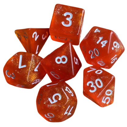Acrylic Dice ‌Glitter Polyhedral DnD D&D Dice Set