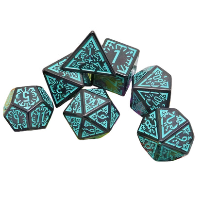 Acrylic Dice ‌Antique Openwork Colorful Polyhedral  DnD D&D Dice Set