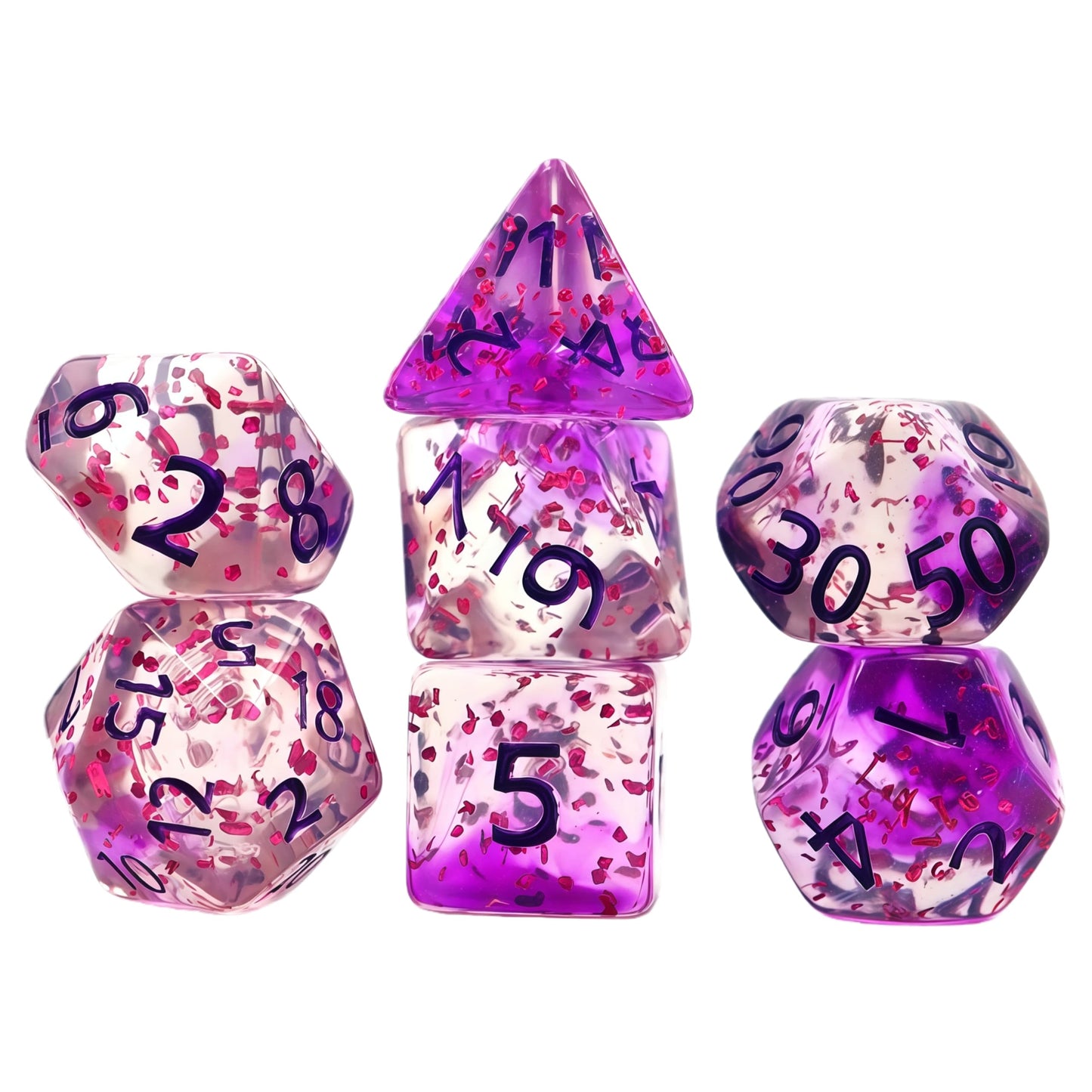 Acrylic Dice Wispy Duo-Tone Chameleon Polyhedral DnD D&D Dice Set