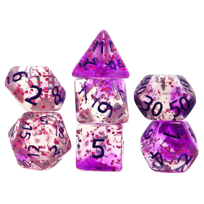 Acrylic Dice Wispy Duo-Tone Chameleon Polyhedral DnD D&D Dice Set