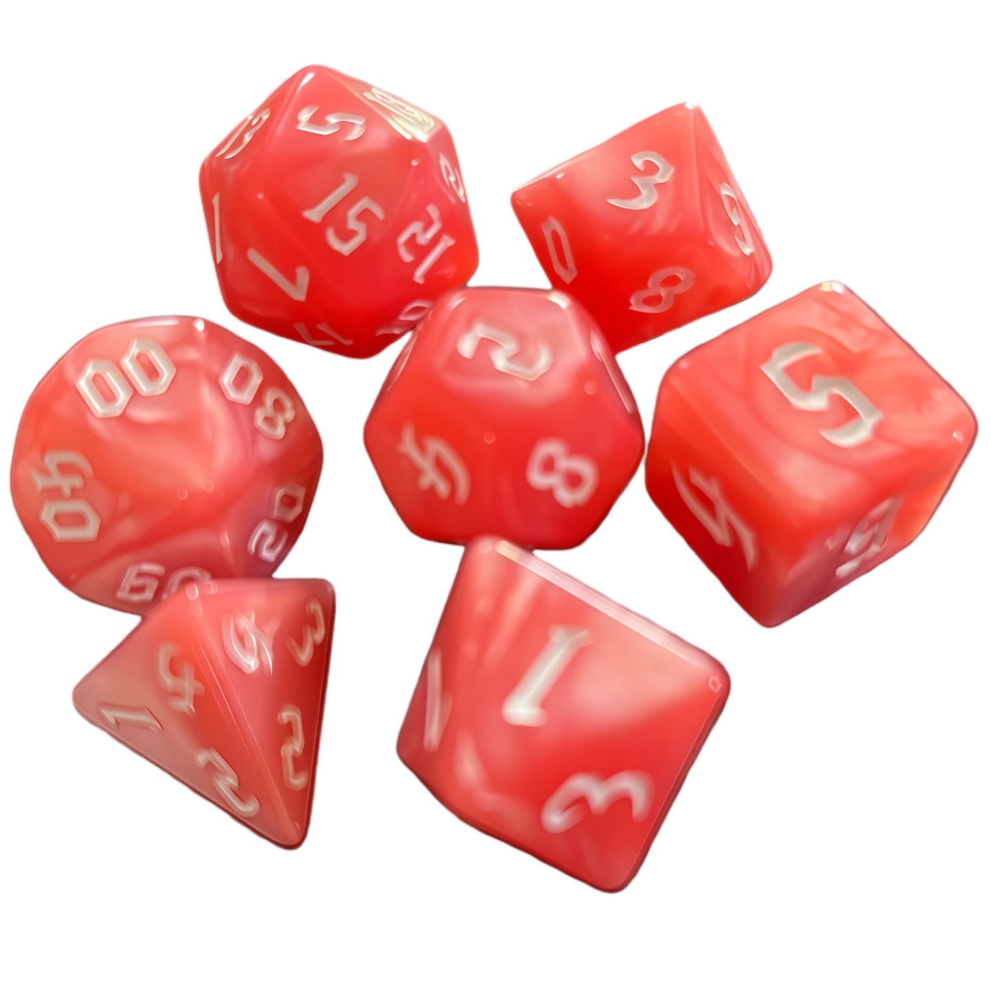 Acrylic Dice ‌Pearlescent Macaron Pastels Polyhedral DnD D&D Dice Set