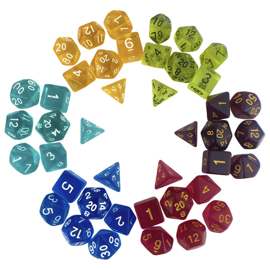 Acrylic Dice ‌Colored transparent dice‌ DnD D&D Dice Set