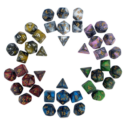 Acrylic Dice Two-Tone Polyhedral DnD D&D Dice Set
